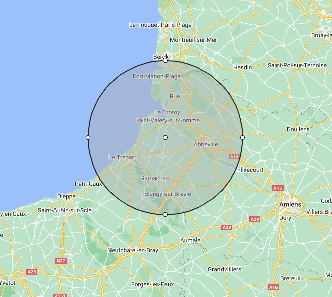 Carte de notre zone d'intervention